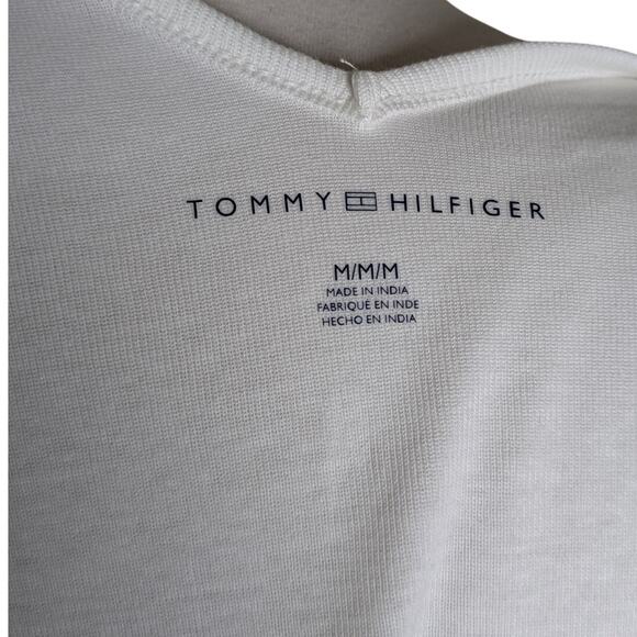 Tommy Hilfiger Medium 100% Cotton V-Neck Tank Top Star Print Tied Bow Straps - Picture 6 of 8